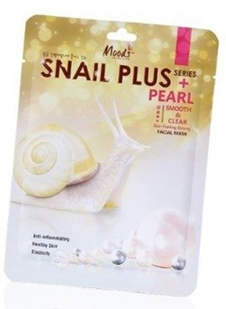 MOODS Snail Plus Perlinė veido kaukė Smooth & Clear 38g