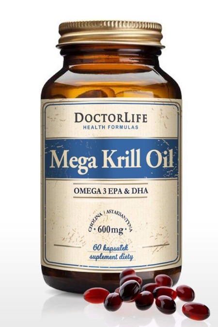 Mega Krill Oil Omega 3 EPA & DHA oil z kryla 600mg suplement diety 60 kapsułek