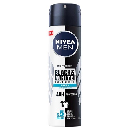 Men Black&White Invisible Fresh antiperspirantas purškiamas 150ml