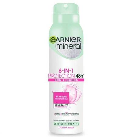 Mineral 6-in-1 Protection Cotton Fresh purškiamas antiperspirantas 150ml