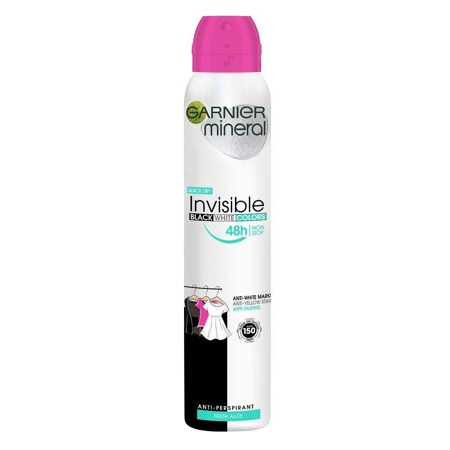 Mineral Invisible Black White Colors New Fresh Scent DeoSpray 250ml