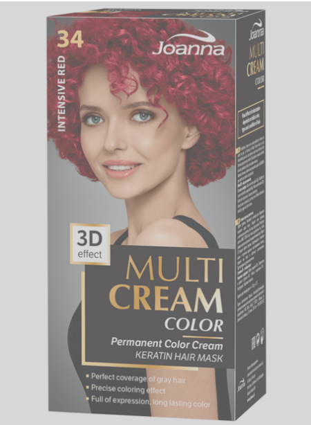 Multi Cream Color plaukų dažai 34 Intense Red