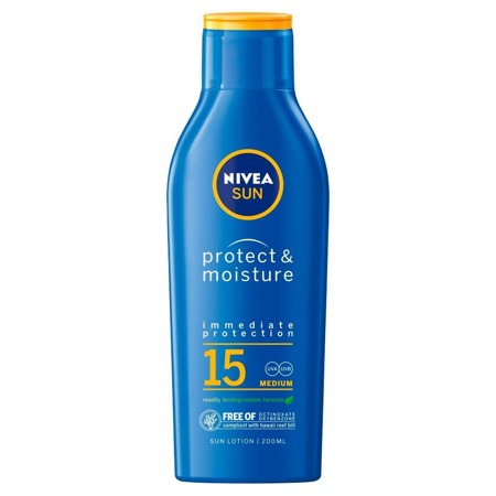 NIVEA Sun Protect & Moisture drėkinamasis losjonas nuo saulės SPF15 200ml