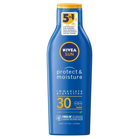 NIVEA Sun Protect & Moisture drėkinamasis losjonas nuo saulės SPF30 200ml