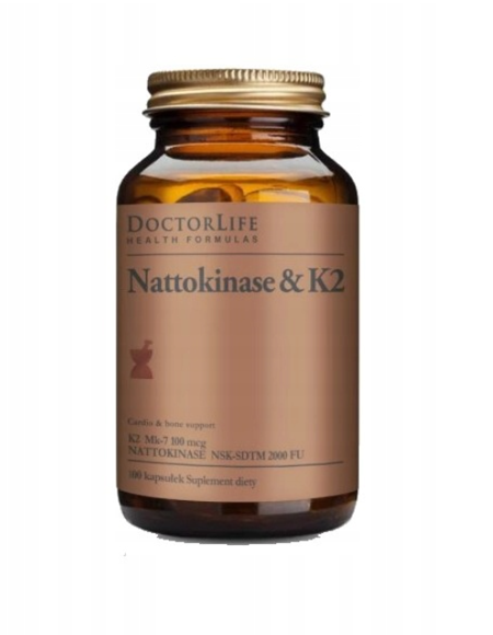 Nattokinazė ir K2 K2 Mk-7 100mg papildoma dieta 60 kapsułek