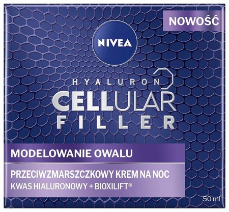 Nivea Hyaluron Cellular Filler + Oval contouring naktinis kremas nuo raukšlių 50ml