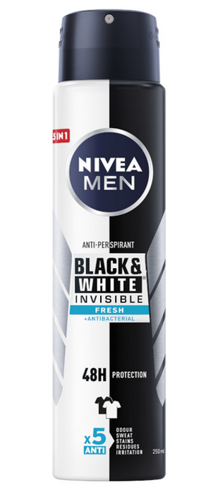 Nivea Men Black&White Invisible Fresh antiperspirantas purškiamas 250ml