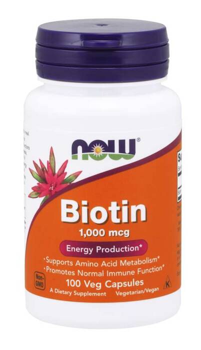 Now Foods Biotinas (biotinas) 1000 mcg (1mg) 100 kapsulių