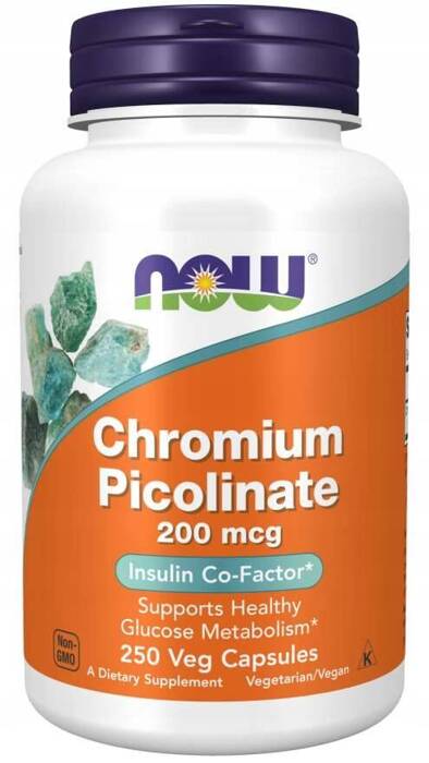 Now Foods chromo pikolinatas 200 mcg 250 kapsulių