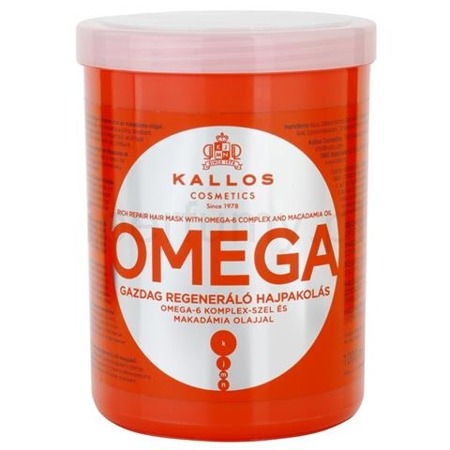 Omega Rich atkuriamoji plaukų kaukė su Omega-6 kompleksu ir makadamijos aliejumi regenerująca maska z kompleksem omega-6 i olejem makadamia 1000ml