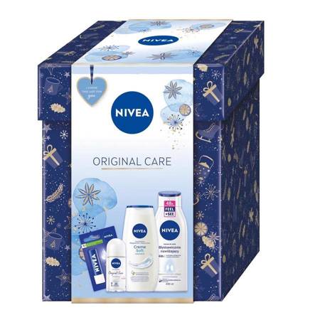 Original Care rinkinys antiperspirantas 50ml + dušo želė 250ml + greitai drėkinantis kūno losjonas 400ml + maitinantys lūpų dažai 5,5ml