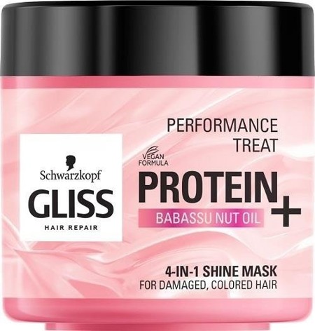 Performance Treat 4-in-1 Shine Mask plaukų blizgesio kaukė Proteinas + Babassu riešutų aliejus 400ml