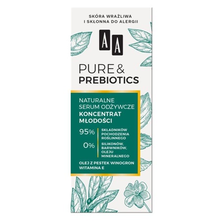 Pure&Prebiotics natūralus maitinamasis serumas - jaunystės koncentratas 15ml