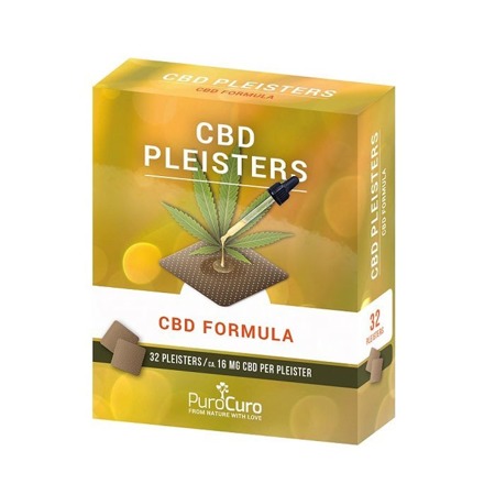 Puro Curo CBD formulės pleistrai 32plasters 16mg/ iš viso:512mg CBD