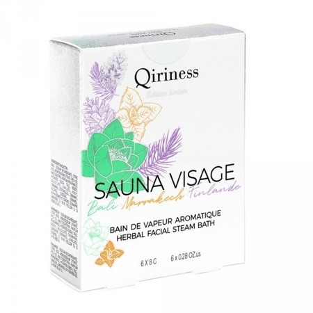 QIRINESS Sauna Visage Žolelių veido garų vonia 6x8g