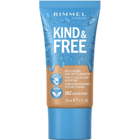 RIMMEL Kind & Free Skin Tint Drėkinamasis makiažo pagrindas 082 Golden Ivory 30ml