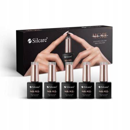 SILCARE_SET ManiMore Intense Vitamin Base UV-LED + Color Gel Polish nagų lakas + Rich Rose Top Cost viršutinio sluoksnio gelis 5x10g