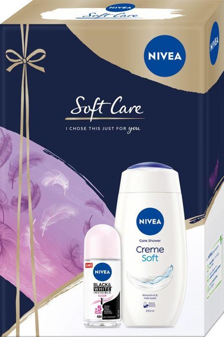 Soft Care priežiūros rinkinys dušo želė 250ml + antiperspirantas roll-on 50ml