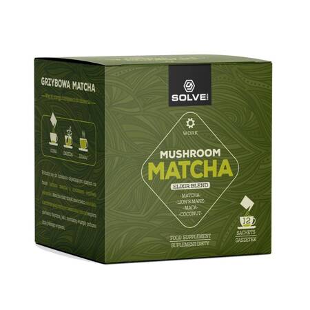 SolveLabs Grybų Matcha eliksyras 12 paketėlių