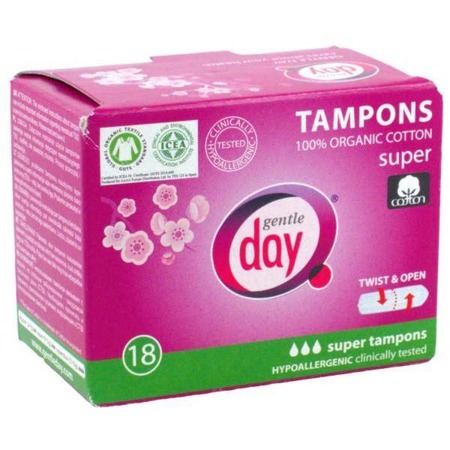 Tamponai 100% medvilnės tamponai eco Super 18vnt.