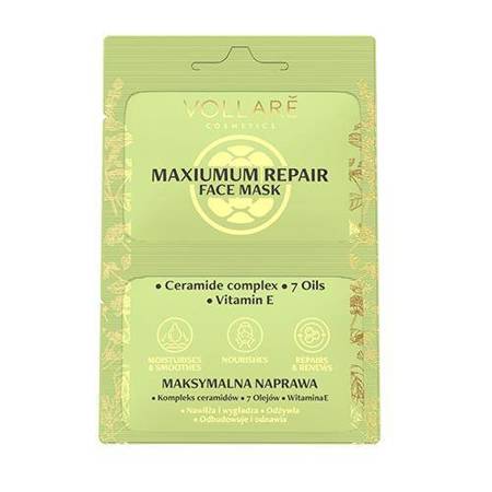 VOLLARE_Maximum Repair + Deep Regeneration Intense Renew maksimaliai regeneruojanti veido kaukė 2x5ml