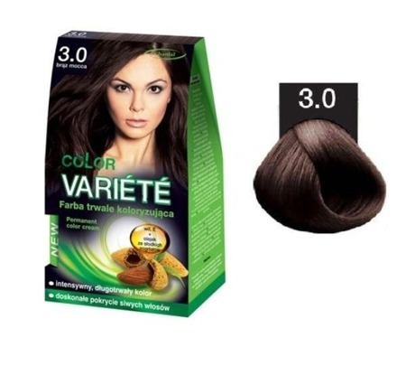 Variete Color Permanent Color Kreminiai permanentiniai dažai 3.0 Mocca Brown 50g