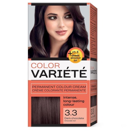 Variete Color Permanent Color Kreminiai permanentiniai dažai permanentiniai dažai 3.3 Tamsiai šokoladinė 50g