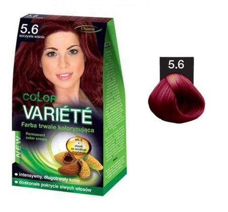 Variete Color Permanent Color kreminiai permanentiniai dažai 5.6 Juicy Cherry 50g