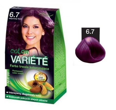 Variete Color Permanent Color kreminiai permanentiniai dažai 6.7 Satin Violet 50g