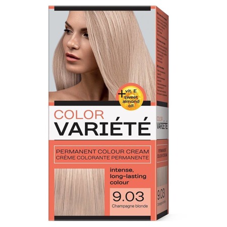 Variete Color Permanentinė spalva Kreminė permanentinė spalva 9.03 Šampaninė blondinė 110g