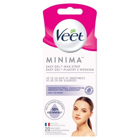 Veet Minima Easy-Gel vaško pleistrai veidui 20vnt.