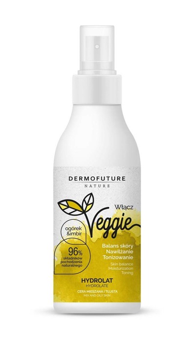 Veggie Hydrolate veido hidrolatas mišriai ir riebiai odai Agurkas ir imbieras 200ml