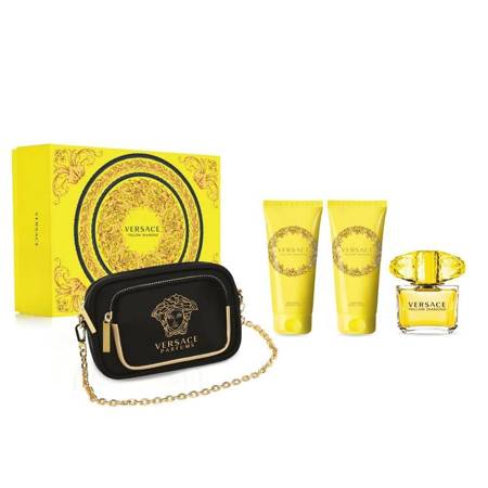 Versace Yellow Diamond 90ml EDT + kūno losjonas 100ml + dušo želė 100ml + rankinė