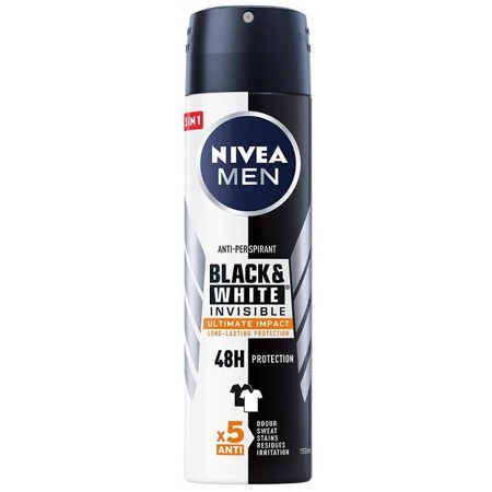 Vyrai Black&White Invisible Ultimate Impact purškiamas antiperspirantas 150ml