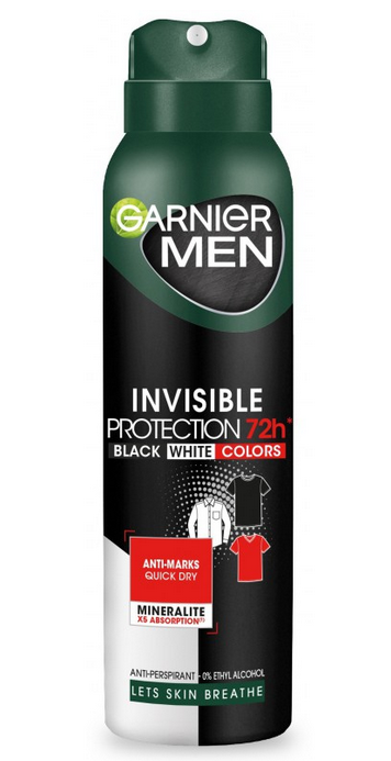 Vyrai Invisible Protection 72h purškiamas antiperspirantas 150ml