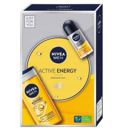 Vyrų Active Energy rinkinys dušo želė 250ml + antiperspirantas roll-on 50ml