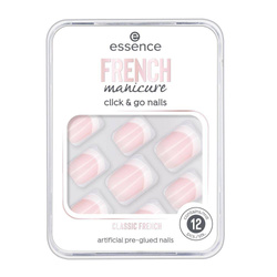 prancūziškas manikiūras Click & Go Nails dirbtiniai nagai 01 Classic French 12vnt.