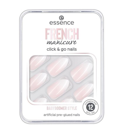 prancūziškas manikiūras Click & Go Nails dirbtiniai nagai 02 Babyboomer Style 12vnt.